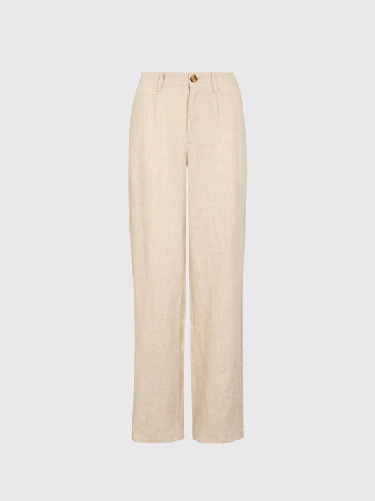Kelby Dames Linnen Broek - Oatmeal