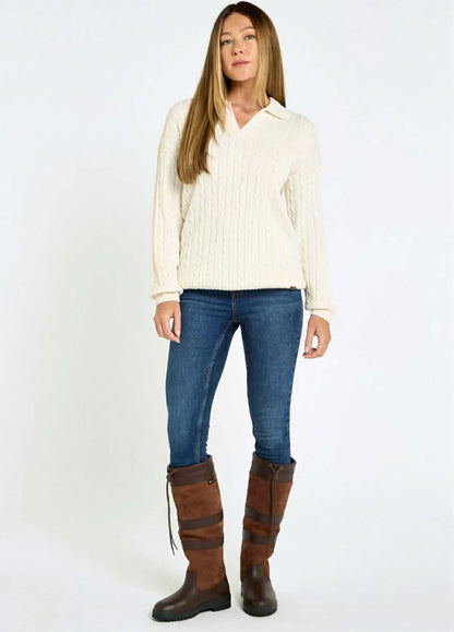 Brownville Dames Merino Blend Trui - Oyster